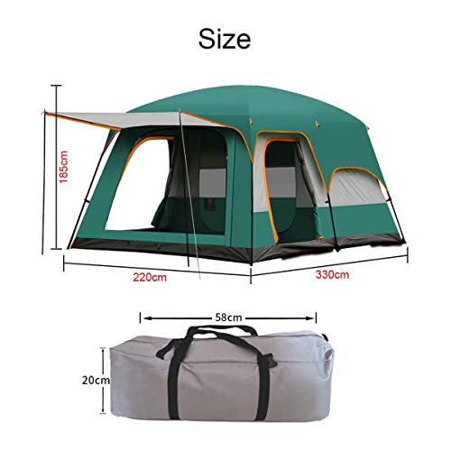 6 Person Tent Double Layer Tent for Camping Family,Waterproof Outdoor Tent with Porch,2 Bedroom+Living Room Tent,Advanced Ventilation Dome Tent - Image 6