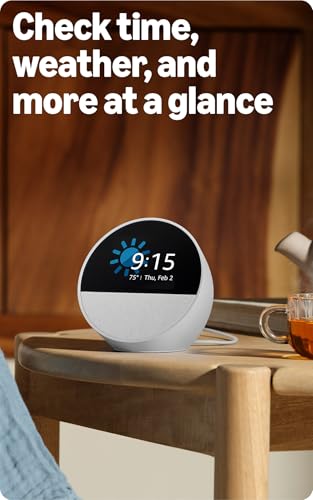 Like-New Amazon Echo Spot (newest model), Great for nightstands, offices and kitchens, Smart alarm clock with Alexa, Black - Image 2