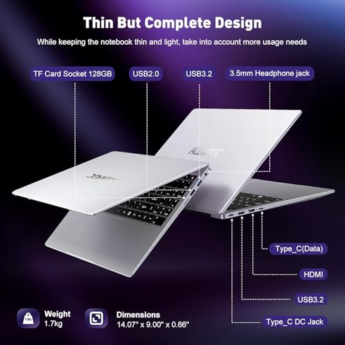 ACEMAGIC 2025 Laptop,15.6-Inch FHD Display Laptop with Quad Core-12th Alder Lake N95(Up to 3.4GHz), 16GB RAM 512GB ROM Traditional Laptop Computer,Silver - Image 5