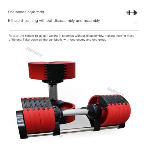 HAMEXLN Dumbells Automatically Adjust Men's Fitness Home Exercise Arm Strength In One Second Detachable Adjustable Dumbbells Dumbell Set, 36kg, Green(Type 3,36kg) - Image 9