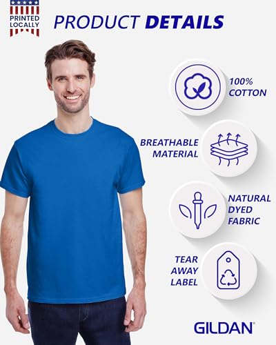 Gildan Custom T-Shirt - Personalized US-Cotton Tee Shirts for Men & Women - Customize Your Own Front and Back Design with Your Image, Logo, Photo, Text - Tshirt in Safety Green, Adult XL, 24 - Image 2