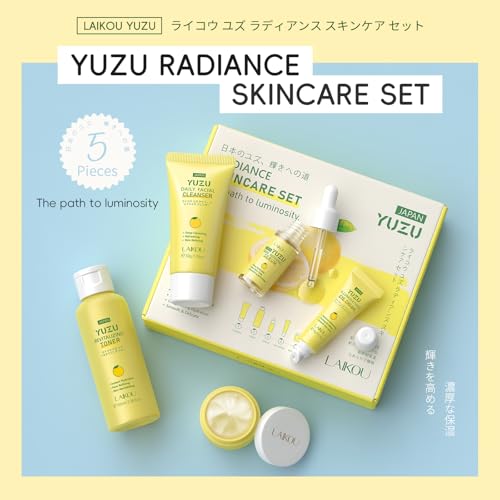 LAIKOU Skin Care Set, Gifts for Women, Skin Care Routine Kit for Women, Skincare Gift Set with YUZU Cleanser, Toner, Serum, Eye Cream, Face Cream Mother's Day Christmas Birthday Daughter Wife - Image 2