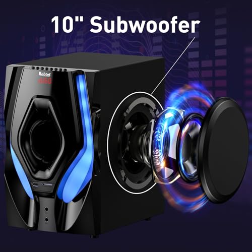 Bobtot Surround Sound Systems Home Theater System - 1200 Watts Peak Power 10" Subwoofer 5.1/2.1 Wired Audio Stereo Speakers Strong Bass with ARC Optical AUX Bluetooth Input - Image 4