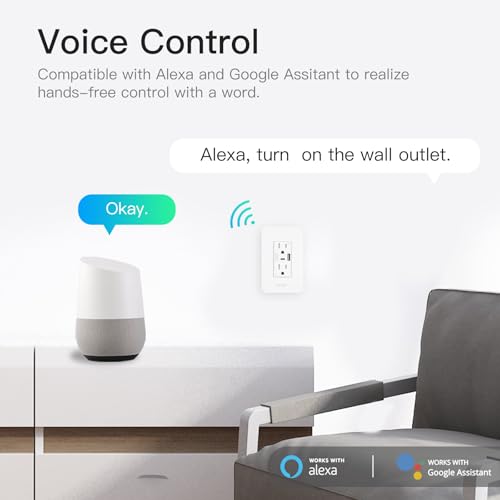 MOES Smart USB Wall Outlet Receptacle with Type-C & Type-A Charger, 2.4GHz Wi-Fi in-Wall Plug Socket 4 Pack, Remote Individual Control On/Off 15Amp, NO Hub Required - Image 5