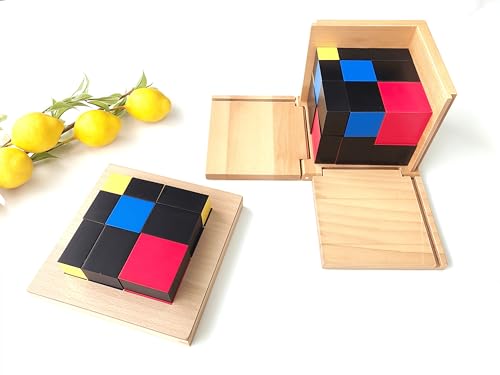 Advanced Montessori Sensory Toys, Montessori Sensorial Kit 2 with Knobless Cylinders & Trinomial Cube, 12 Premium Beechwood Educational Toys for Kids 3-8, Homeschool Preschool Learning Materials - Image 8