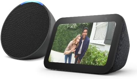 Echo Pop and Echo Show 5 (3rd Gen) | Echo Smart Speaker + Smart Display Bundle