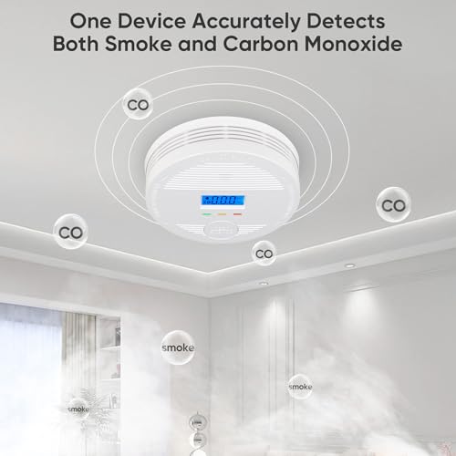 Interconnected Smoke and Carbon Monoxide Detector, 10-Year Battery Wireless Interlinked Smoke & CO Alarm with Dual Sensors, Home Fire & CO Safety Protection (1Pack) - Image 2