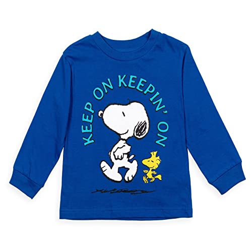 Peanuts Snoopy Charlie Brown and Friends Big Boys 2 Pack T-Shirts Blue/Grey 14-16 - Image 4