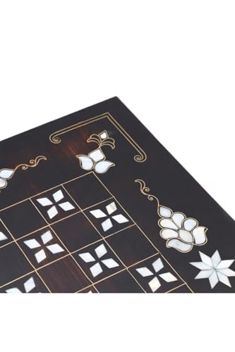 Backgammon Set Large Wooden Board Mother of Pearl Inlay Black Walnut Tree Design for Adults and Family Game Night - One Size - Image 7