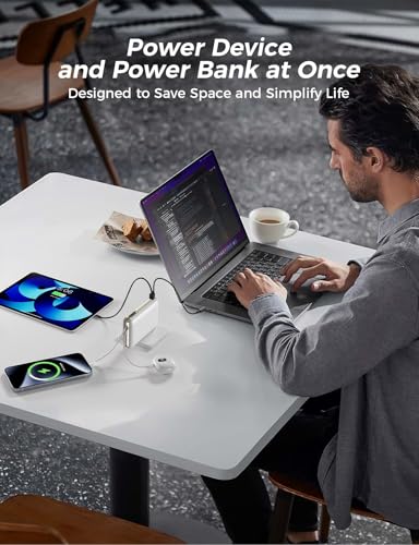 Sucrosey Power Bank, 50000 mAh Portable Charger with Built in Cable & Wall Plug, 22.5W Fast Charging, Travel Essential Battery Pack with LED Display for iPhone 17/16/15/14 Series, Galaxy, iPad White - Image 6