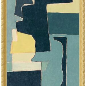 Amanti Art Framed Wall Art Print 44×34 Blue Note II by Rob Delamater, Abstract Wall Art, Mid Century Modern Decor, X-Large Poster Painting Artwork for Living Room, Bedroom, Bathroom, Kitchen, Office