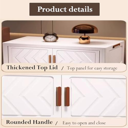 Multi-Layer Storage Bins with Lids Plastic Storage Bins Folding Stackable Clothes & Book Storage with Wheels for Dorm Room - Image 4