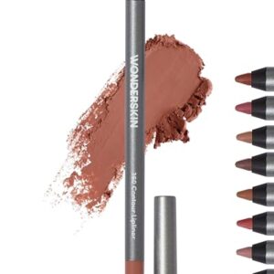 Wonderskin Lipliner Pencil – 360 Contour Lipliner, Long Lasting, Sharpenable, Waterproof and Transfer-Proof Brown Lip Liner Pencil (Saddle)