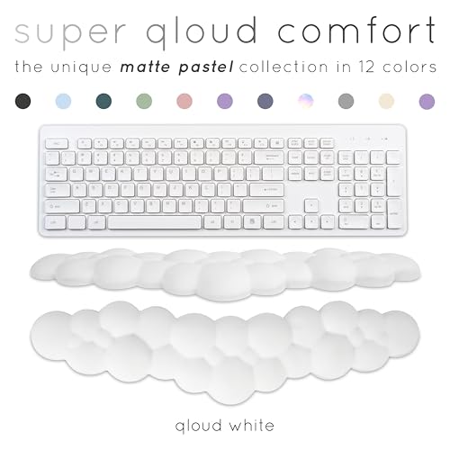 Create-ables Qloud Cloud Wrist Rest Keyboard Wrist Rest for Computer Keyboard Pad, Cloud Keyboard Wrist Rest, Wrist Pad for Keyboard, Memory Foam, Non Slip Base, Comes with Mouse Pad - White - Image 2