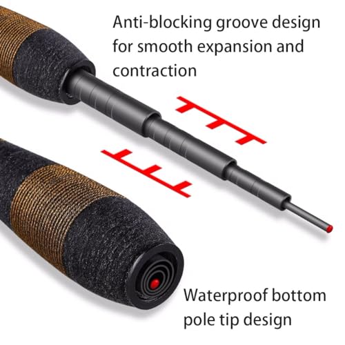 Lightweight Fishing Rod Telescopic and Reel Combo carp ice Pole Carbon Hand Gear Set (4.8m) () - Image 5