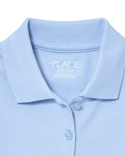 The Children's Place Girls Short Sleeve Picque Polo Dress, Lt Blue/Tidal 2 Pack, XX-Large - Image 2