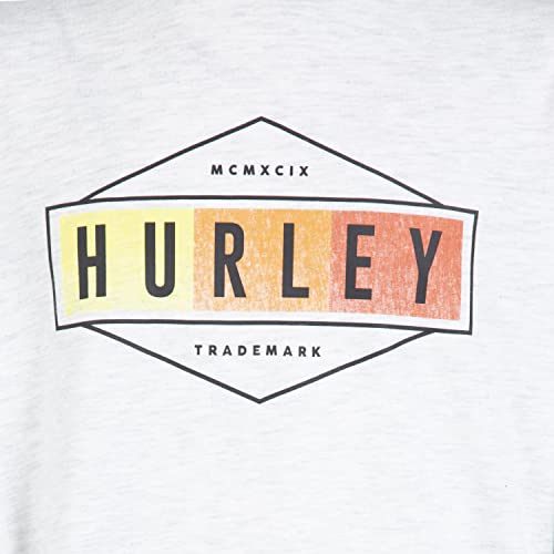 Hurley boys Long Sleeve Hooded T-shirt T Shirt, Heathered Birch, Large US - Image 4