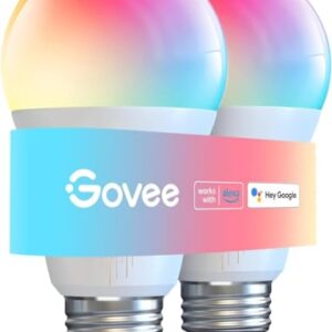 Govee Smart Light Bulbs 1200 Lumens, Color Changing Light Bulbs RGBWW Dimmable, Works with Alexa & Google Assistant, Color Bulb, 12W 85W Equivalent A19 LED Bulbs for Bedroom Living Room, 2 Pack