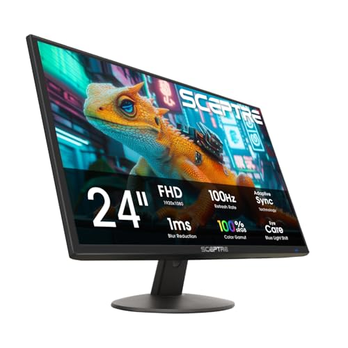 New! Sceptre 24-inch Prime Monitor 100Hz 100% sRGB HDMI x2 VGA Build-in Speakers Machine Black 2026 (E248W-19203R Series) - Image 2