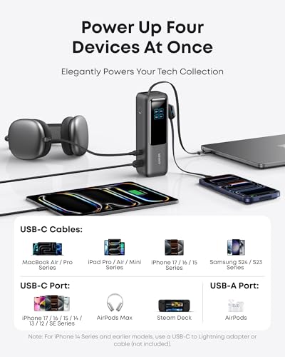 Anker Laptop Power Bank, 25,000mAh Portable Charger with Triple 100W USB-C Ports, Built-in Retractable Cables, Flight-Approved for Travel, iPhone 17/16 Series, MacBook, Samsung, and More - Image 5