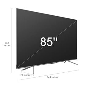 Hisense ULED Premium U7H QLED Series 85-inch Class Quantum Dot Google 4K Smart TV (85U7H, 2022 Model),Black
