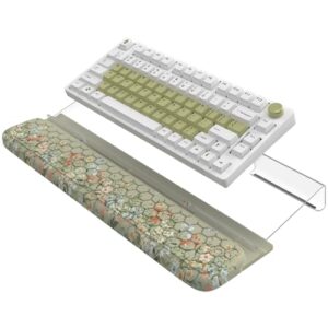 Wrist pad and Clear Acrylic Keyboard pad, Wrist Rest for Keyboard (Green)