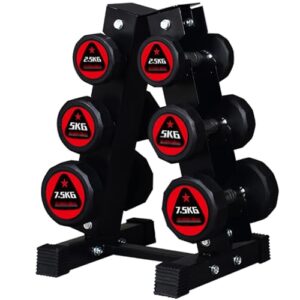 275KG Dumbbell Weight Set with Rack, 10 Pairs Rubber Encased Polygon Dumbbells for Home Gym Muscle Toning, Strength Building & Full Body Workout