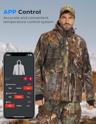 KEMIMOTO Hunting Heated Jacket for Men with 20000mAh 6-15H Rechargeable Battery Pack Max Heating 149℉ Heated Jacket - Image 4