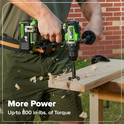 GREENWORKS 24V 1/2” Brushless Cordless Drill (800 In-lbs.), 4.0Ah (24,000mAh Power Bank) USB-C Battery, 3.3 FT Braided Cable, 65W Rapid Charger - Image 7