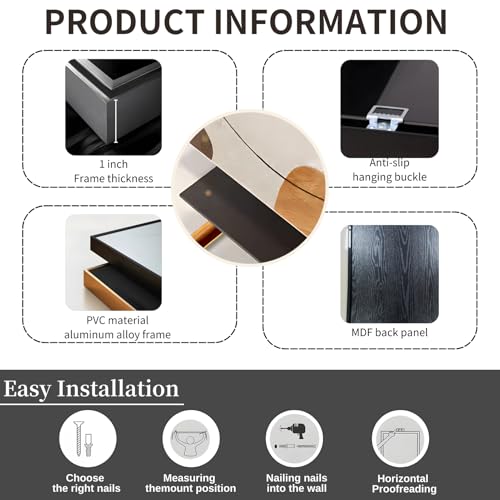 GOSTUDY Black and White Modern Wall Art,Night Sky Art,Moon and Ocean Landscape,Canvas Art Print, Black and White Pictures for Living Room,Bedroom,Dining Room,Entryway,Large Framed Ready to Hang (Black Frame, 69" L x 39" W) - Image 4