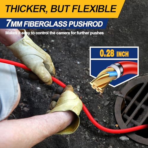 Anysun All in 1 Sewer Camera with Locator & Wheels & Pull Handle, 7MM 300Ft Cable, Self Leveling, Distance Counter, 32GB Card, 9'' HD Monitor, Pipe Drain Inspection Camera IP68 Industrial Borescope - Image 4