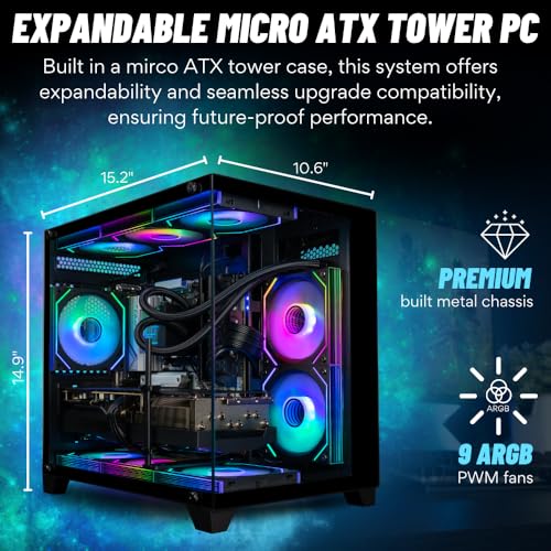 Panorama RTX 5080, 24-Core Ultra 9 285K, 64GB DDR5 RAM, 2TB Gen4 NVMe SSD, Liquid Cooled Gaming Desktop PC w/Windows 11 Pro, 3-Year Warranty, RGB Keyboard+Mouse, Internal Wi-Fi 6E, 3X DP & HDMI - Image 7