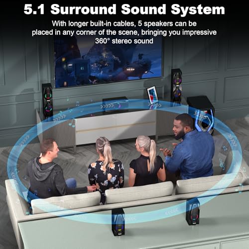 Bobtot Home Theater Systems Surround Sound Speakers with Portable Karaoke Machine - Image 3