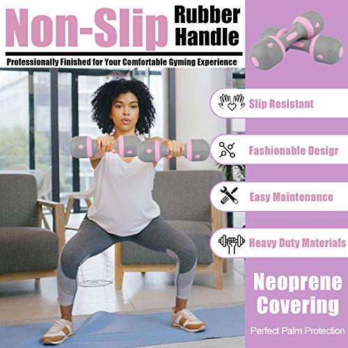 Adjustable Hand Dumbbells for Women - 1 Set Portable Rubber Fitness Equipment, Suitable for Home Workout Dumb Sets Women - Image 2