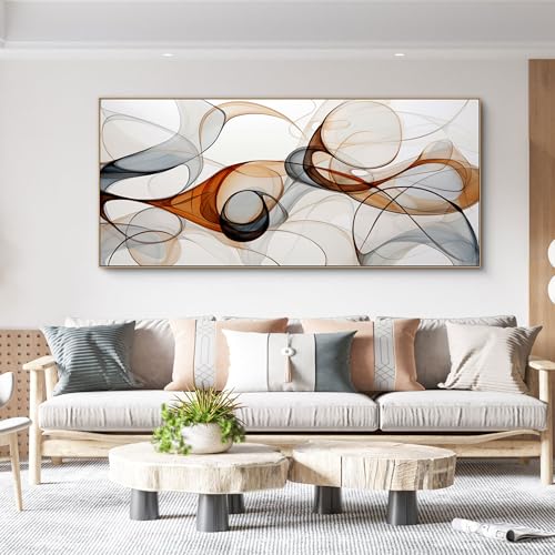 KLAKLA Extra Large Wall Art 86x29 Inches - Abstract Huge Canvas Picture Wall Decor Living Room Oversized Artwork for Walls Bedroom Office Decoration Modern Frame Wall Art - Image 3
