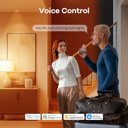 OREiN Matter Smart Light Bulb, 1600 Lumens 100W Equivalent Smart Light Bulbs, Color Changing Light Bulbs Work with Apple Home, Alexa, Google Home, SmartThings, A21 Smart Bulbs 2.4Ghz WiFi, 2Pack - Image 6