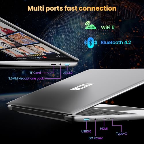 jumper Laptop, 12GB DDR4 640GB SSD, Office 365-1 Year, 5205U Processor, Windows 11 Computer, 15.6 Inch FHD IPS Display, 38Wh Battery, 2 Stereo Speakers, USB3.0 * 2, HDMI. - Image 6