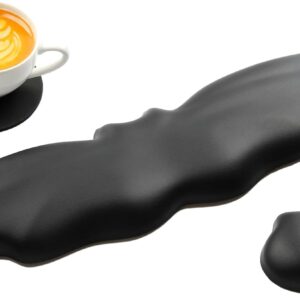 Keyboard Wrist Rest – Soft Leather Halloween Bat Wrist Pad for Mouse Wrist Rest with Non-Slip Base, Wrist Pad for Keyboard,Arm Rest for Desk Computer Laptop Mac Gaming Office Black