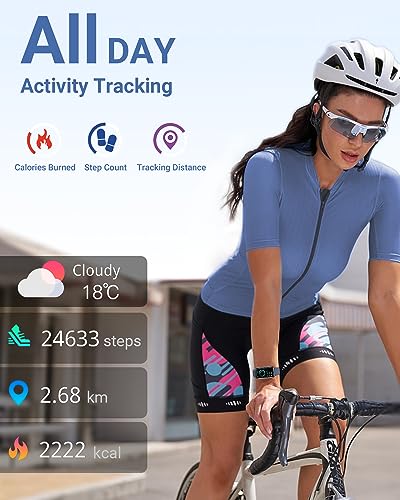 Amzhero Health Fitness Tracker with 24/7 Heart Rate, Blood Oxygen, Blood Pressure, Sleep Tracker, 5ATM Waterproof Activity Trackers with Step Tracker, Pedometer (S & L Bands Included) - Image 2