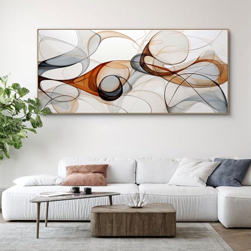 KLAKLA Extra Large Wall Art 86x29 Inches - Abstract Huge Canvas Picture Wall Decor Living Room Oversized Artwork for Walls Bedroom Office Decoration Modern Frame Wall Art - Image 4