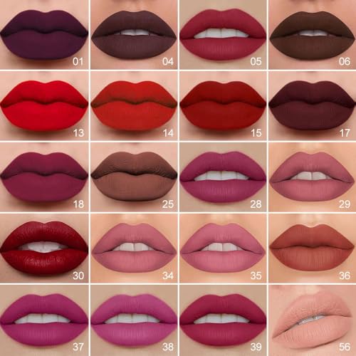 evpct 1Pcs Neutral Mauve Matte Lip Liner and Liquid Lipstick Stain Makeup Set for Women, Mauve Long Lasting Smudge Proof Lipstick labiales matte mate larga duracion listip 24 hours originales, 34# - Image 5