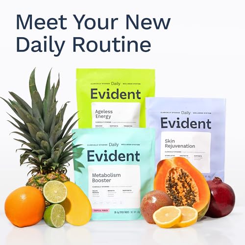 EVIDENT WELLNESS Skin Rejuvenation Powder – Collagen Supplement w/Resveratrol, Sodium Hyaluronate, CollaBZEn, Vitamins C & E – Supports Elasticity, Hydration, Firmness – 30 Stick Packs, Cherry Lime - Image 7