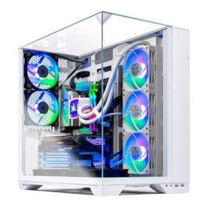 Skytech Gaming O11 Vision Desktop PC, Ryzen 7 9800X3D 4.7 GHz (5.2 GHz), AMD RX 9070XT 16GB, 2TB Gen4 NVMe SSD, 32GB DDR5 RAM 6000 RGB, 850W Gold ATX 3 PSU, 360mm ARGB AIO, Wi-Fi, Win 11