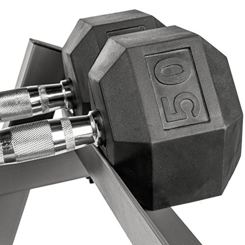 5-50 lb Dumbbell Weight Set (10 Pairs) with Weight Storage Rack and Adjustable Weight Bench - Image 3