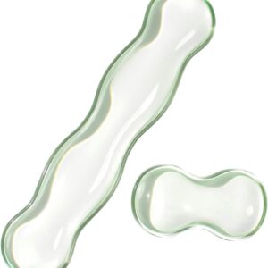 Clear Gel Wrist Rest for Keyboard and Mouse, Green Silicone Mouse Wrist Rest Set, Cute Ergonomic Wrist Rest for Keyboard 60%/75%(Green)