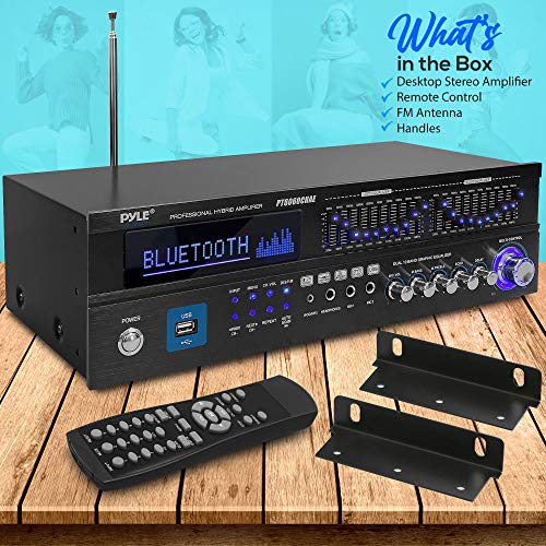 Pyle Bluetooth Hybrid Home Amplifier - 6-Channel 2000W Home Audio Rack Mount Stereo Power Amplifier Receiver w/ Radio, USB/AUX/RCA/Mic, Optical/Coaxial, AC-3, DVD Inputs, Dual 10 Band EQ - PT6060CHAE - Image 7