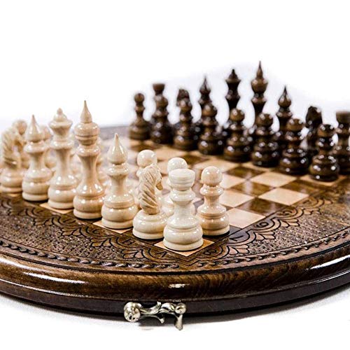 FGDIUCVN Handmade Chess Set Standard Carved International Chess Folding Travel Chess Family Chess Game Gift for Chess Lovers - Image 2