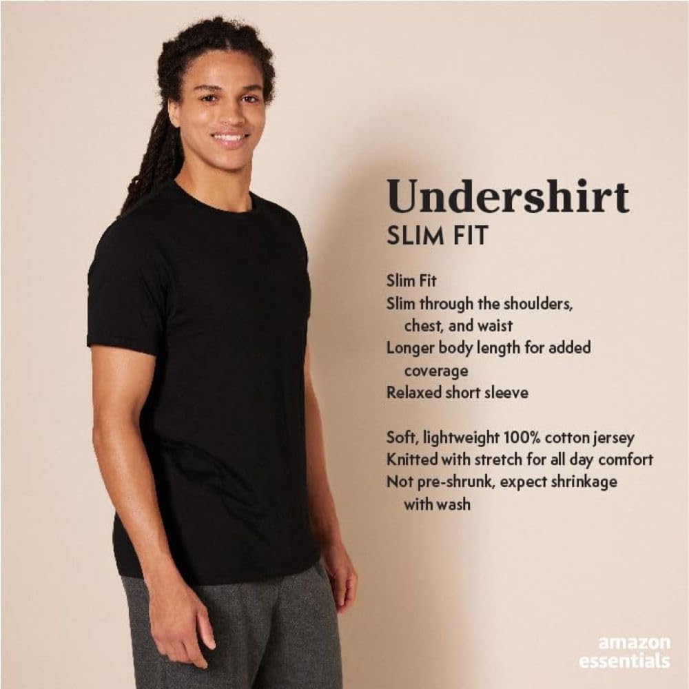 Amazon Essentials Men's Cotton Undershirt - Image 2