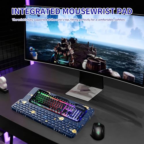 Wrist Rest for Computer Keyboard, Keyboard Wrist Rest, Ergonomic Keyboards Holder for Easy Typing Working, Wrist Pad for Keyboards with Comfortable Wrist Rest for Keyboard Blue Planets - Image 2