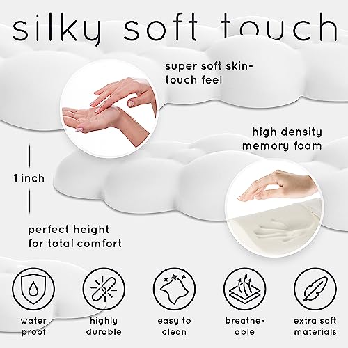 Create-ables Qloud Cloud Wrist Rest Keyboard Wrist Rest for Computer Keyboard Pad, Cloud Keyboard Wrist Rest, Wrist Pad for Keyboard, Memory Foam, Non Slip Base, Comes with Mouse Pad - White - Image 6